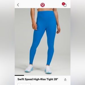 Lululemon high rise tights NWT in poolside blue color , size 4